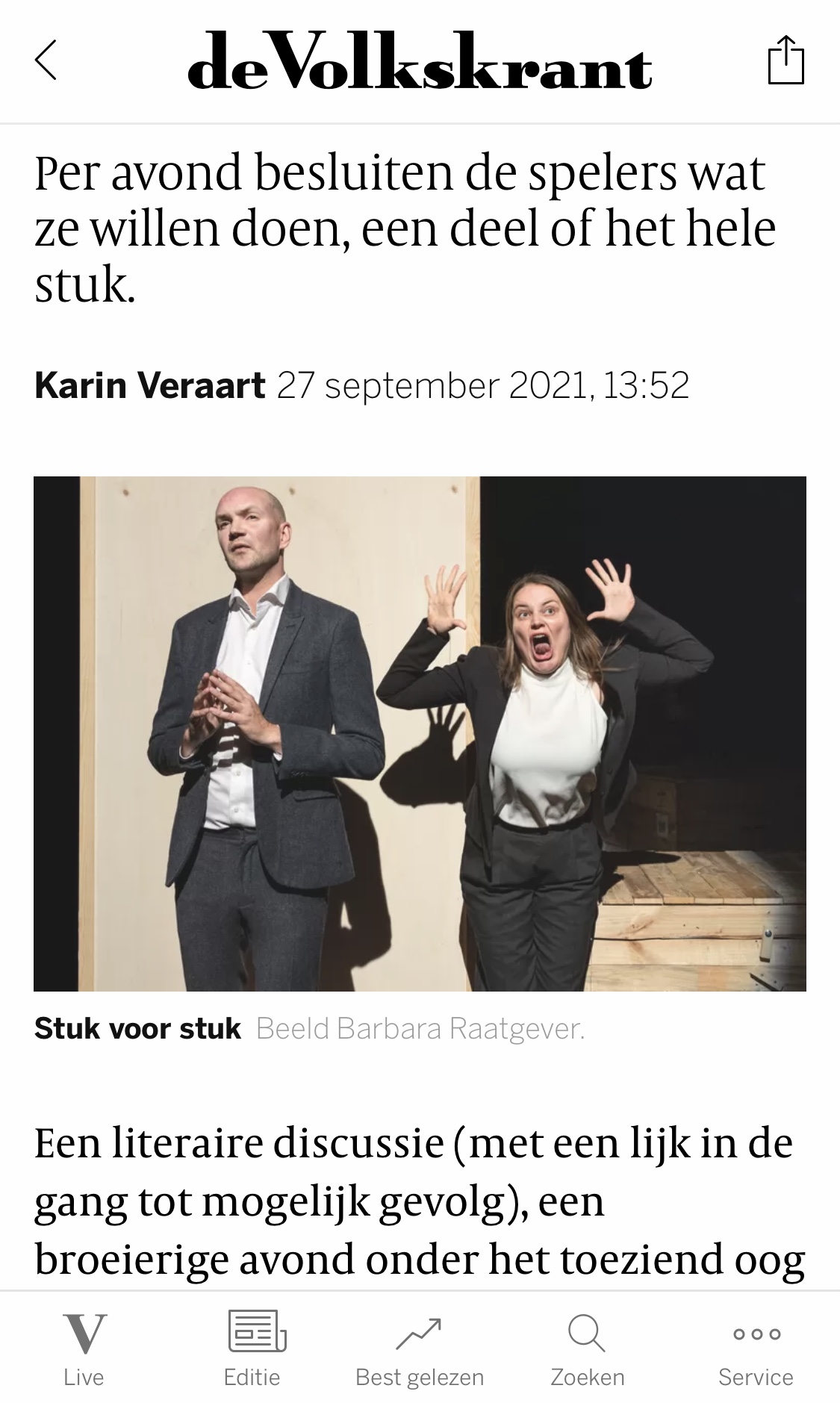 recensie De Theatertroep - Stuk voor stuk